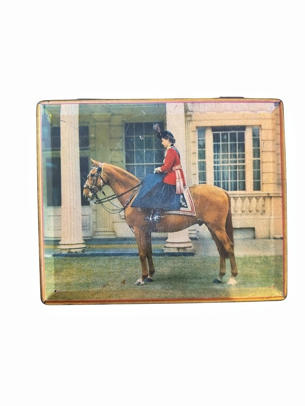 Vintage Edward Sharp & Sons Royal Equestrian Horse Rider Metal Tin England